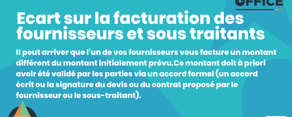 Definition Ecart sur la facturation des fournisseurs et sous traitants 